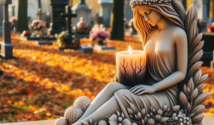 Znicz lampion anioł