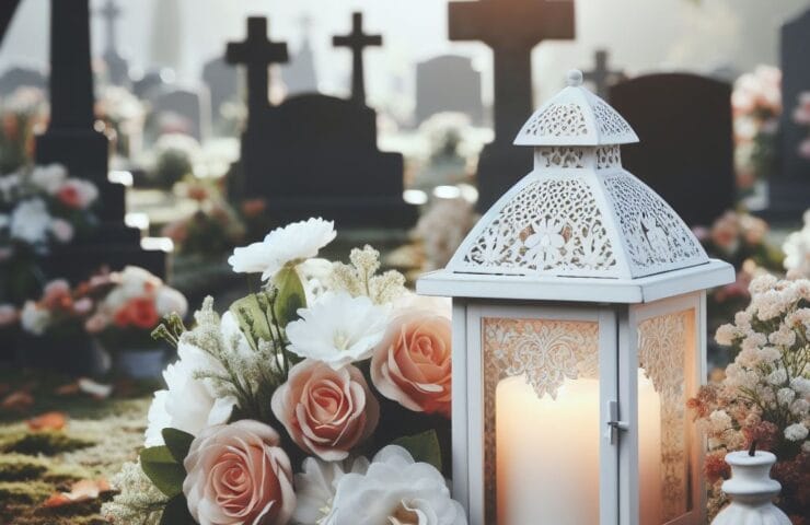 Znicz biały lampion