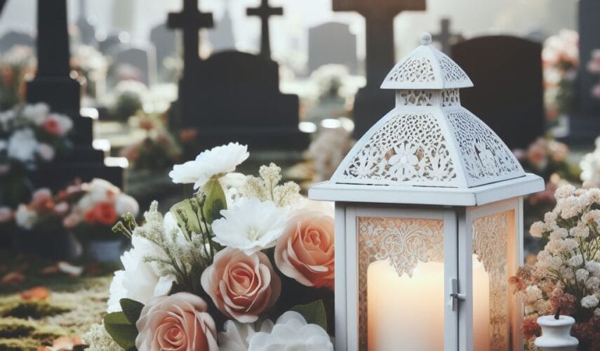 Znicz biały lampion