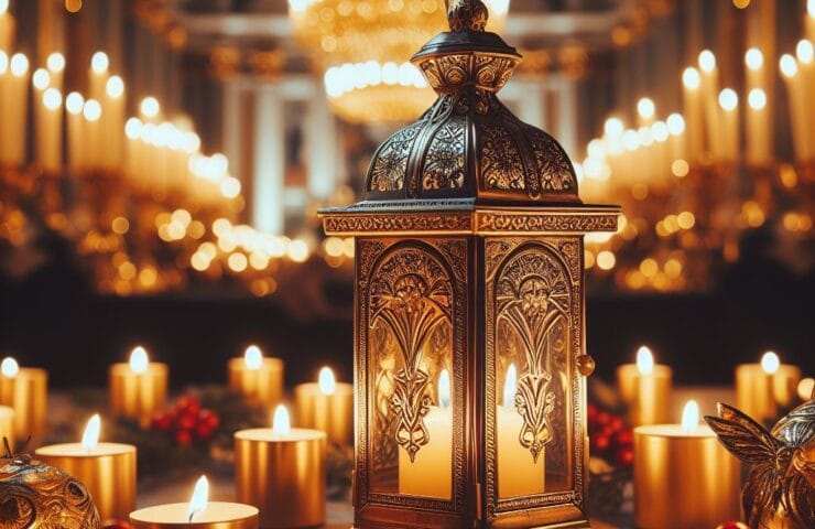 Znicz lampion metalowy