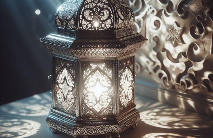 Znicz lampion srebrny