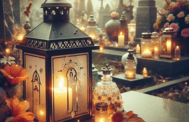 Znicz szklany lampion kapliczka