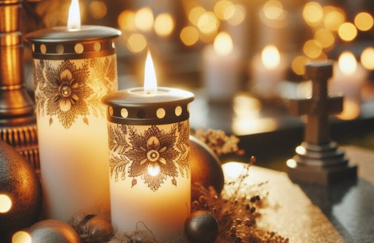 Piękne znicze na cmentarz