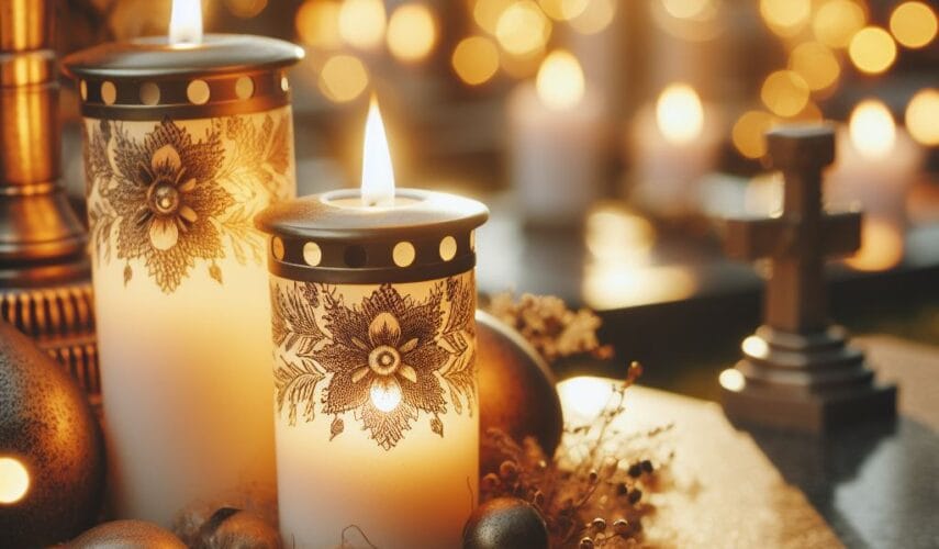 Piękne znicze na cmentarz