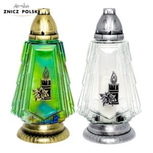 Nowoczesna forma choinki znicza bożonarodzeniowego z aplikacją świecy wys. 35cm