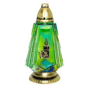 Nowoczesna forma choinki znicza bożonarodzeniowego z aplikacją świecy wys. 35cm