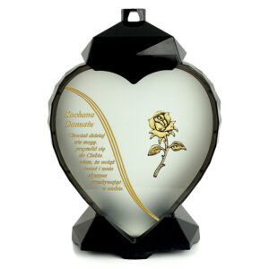 Wyjątkowy znicz dla wyjątkowej osoby, znicz personalizowany w kształcie serca z własną dedykacją