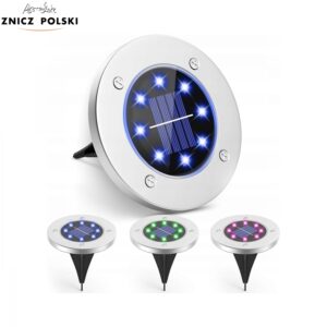 Zestaw 4 lampek solarnych najazdowych RGB
