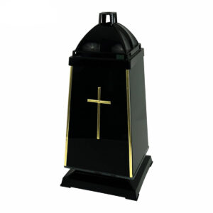 Znicz kapliczka z przyciemnianego szkła GLASS PIRAMIDA OBSYDIAN