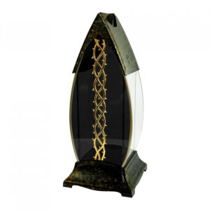 Znicz nagrobny o nowoczesnym wzornictwie GOTYK LUSTRO CIERŃ GOLD