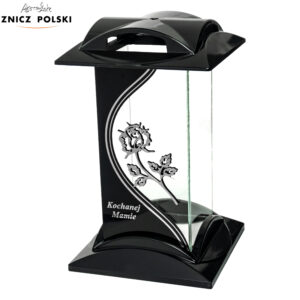 Stylowy elegancki czarno-srebrnyznicz dla mamy KWADRAT PC8 FALA MAMIE