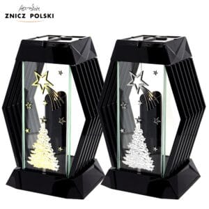 Nowoczesny znicz bożonarodzeniowy z choinką i gwiazdą betlejemską LAMEL CH