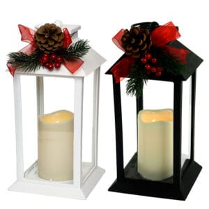 Skromna elegancka latarenka nagrobna z bożonarodzeniowym akcentem