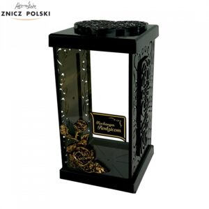 Wyjątkowy ażurowy znicz dla rodziców LATARNIA GRACJA RODZICOM złoty