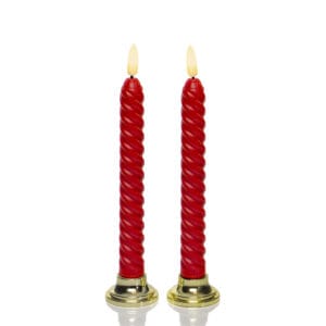 Stołowe świece LED w kolorze czerwonym 21,5cm - 2szt