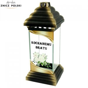 Złoty znicz nagrobny kochanemu bratu