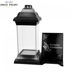 Znicz z dedykacją na podstawce "Kochamy Pamiętamy" LS2 WPINKA KP SILVER