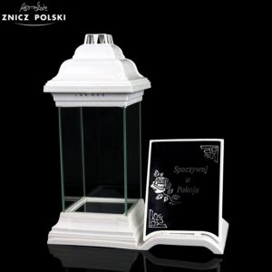 Biały znicz z dedykacją "Spoczywaj w Pokoju" LS2 WPINKA SWP WHITE