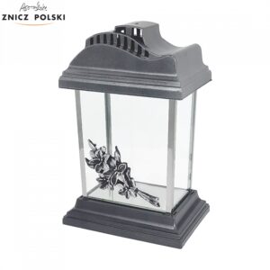 Srebrny znicz kapliczka z wianuszkiem kwiatów kalli LS3 MODENA MINI KALLA WIANEK