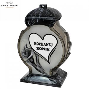 OB KALLA czarno-srebrny znicz z dedykacją dla żony