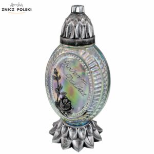 Tradycyjny szklany srebrny znicz tęczowy z dedykacją dla dziadka