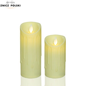 Świeca w kolorze ecru z ruchomym płomykiem na baterie LED ECRU 11cm lub 15cm
