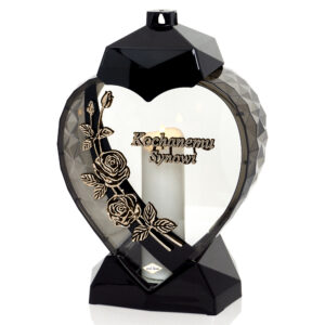 Elegancki znicz w kształcie serca z kwiatem róży dla Syna