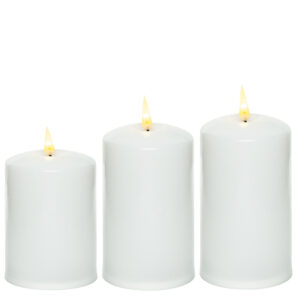 Świeca LED na baterie AA wysokość 13cm, 15cm lub 18cm migający płomień