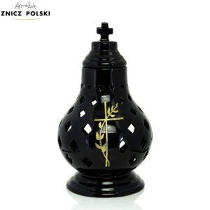 Ceramiczny znicz w kształcie karafy w kolorze czarnym lub białym