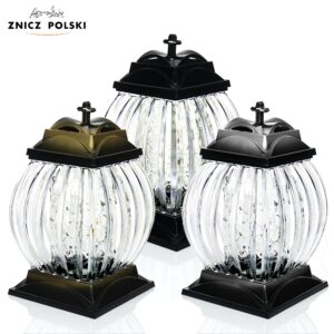 Nowoczesny znicz o niebanalnej stylistyce z wsadem szklanym i ażurem ochronno - ozdobnym | PRYZMAT PASY