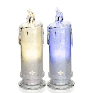 Brokatowy wkład LED elegancka migająca świeca akrylowa 18cm