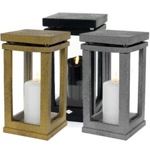 Ciężki znicz żywiczny w prostej eleganckiej formie w kolorze złotym lub srebrnym 3kg