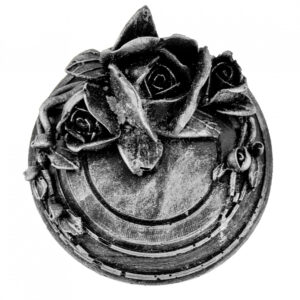 Srebrny znicz artystyczny ze zdobionego dymionego szkła KUFEL