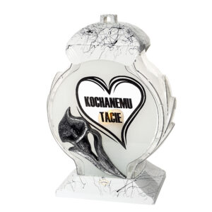 Wyjątkowy elegancki biały znicz na dzień ojca KOCHANEMU TACIE