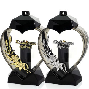 Znicz w kształcier serca dla MĘŻA SERCE LILIA KOCHANEMU MĘŻOWI