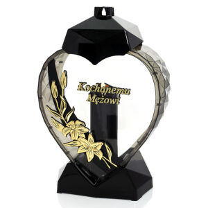 Znicz w kształcier serca dla MĘŻA SERCE LILIA KOCHANEMU MĘŻOWI