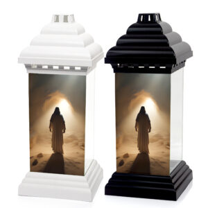 Czarny lub biały znicz wielkanocny kapliczka Jezus Chrystus Zmartwychwstał