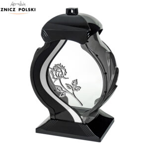 Znicz OB FALA RÓŻA czarno-srebrny