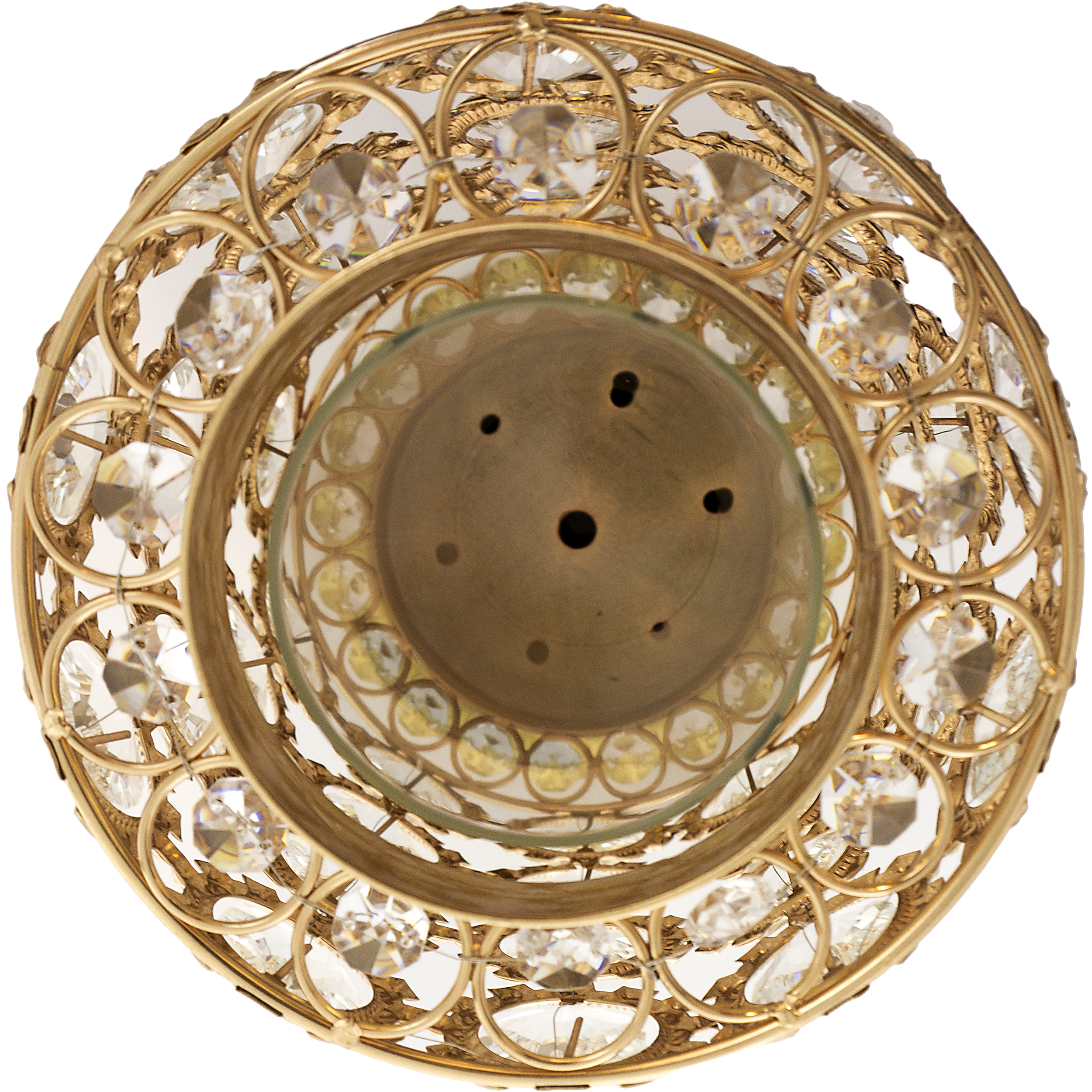 Efektowny złoty znicz z serii premium w formie walca z kryształkami