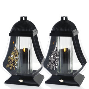 Wyjątkowy znicz zdobiony kwiatem róży