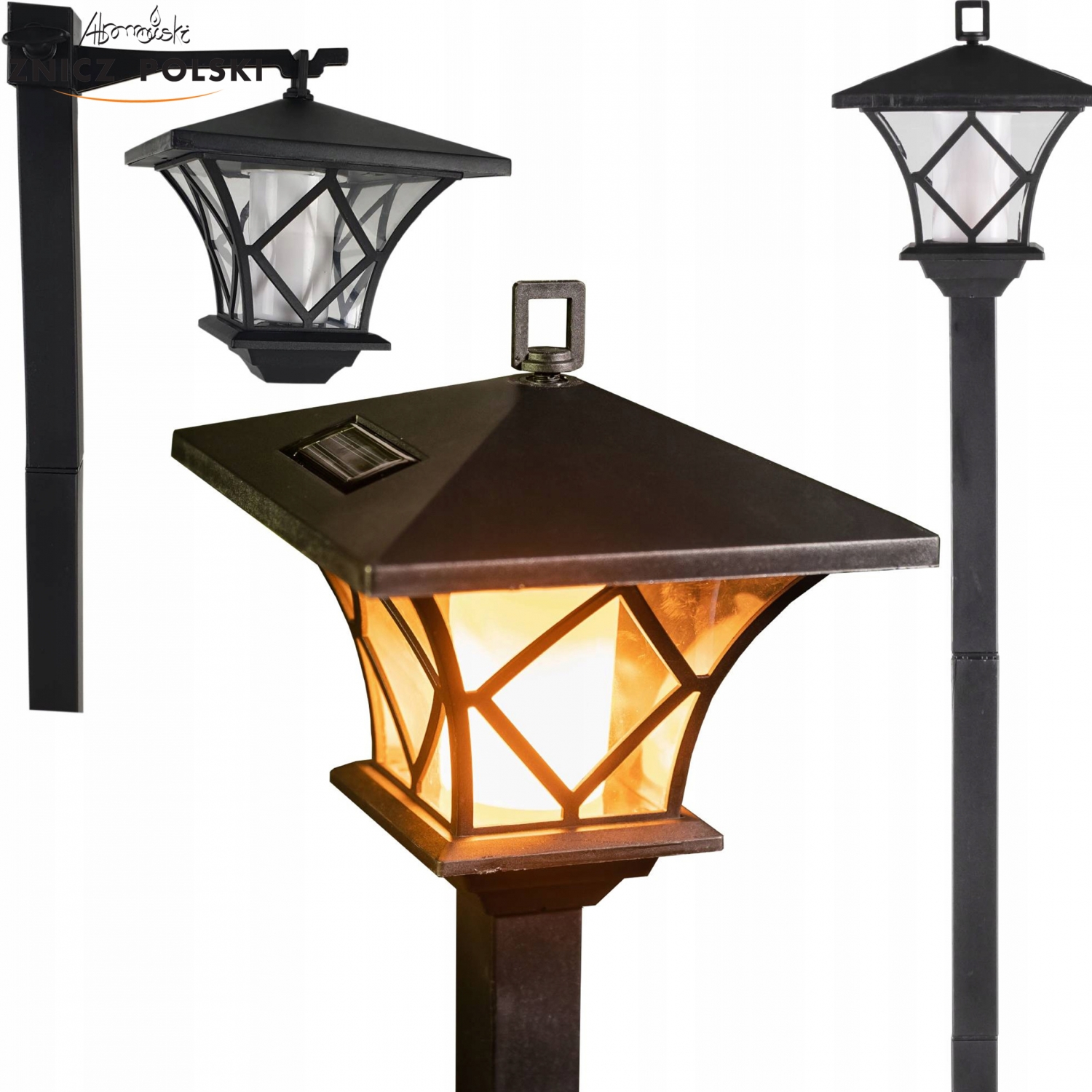 Ogrodowa lampa solarna wysoka latarenka