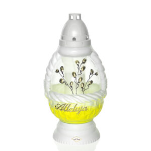 Znicz wielkanocny JKSM ALLELUJA biało-żółty