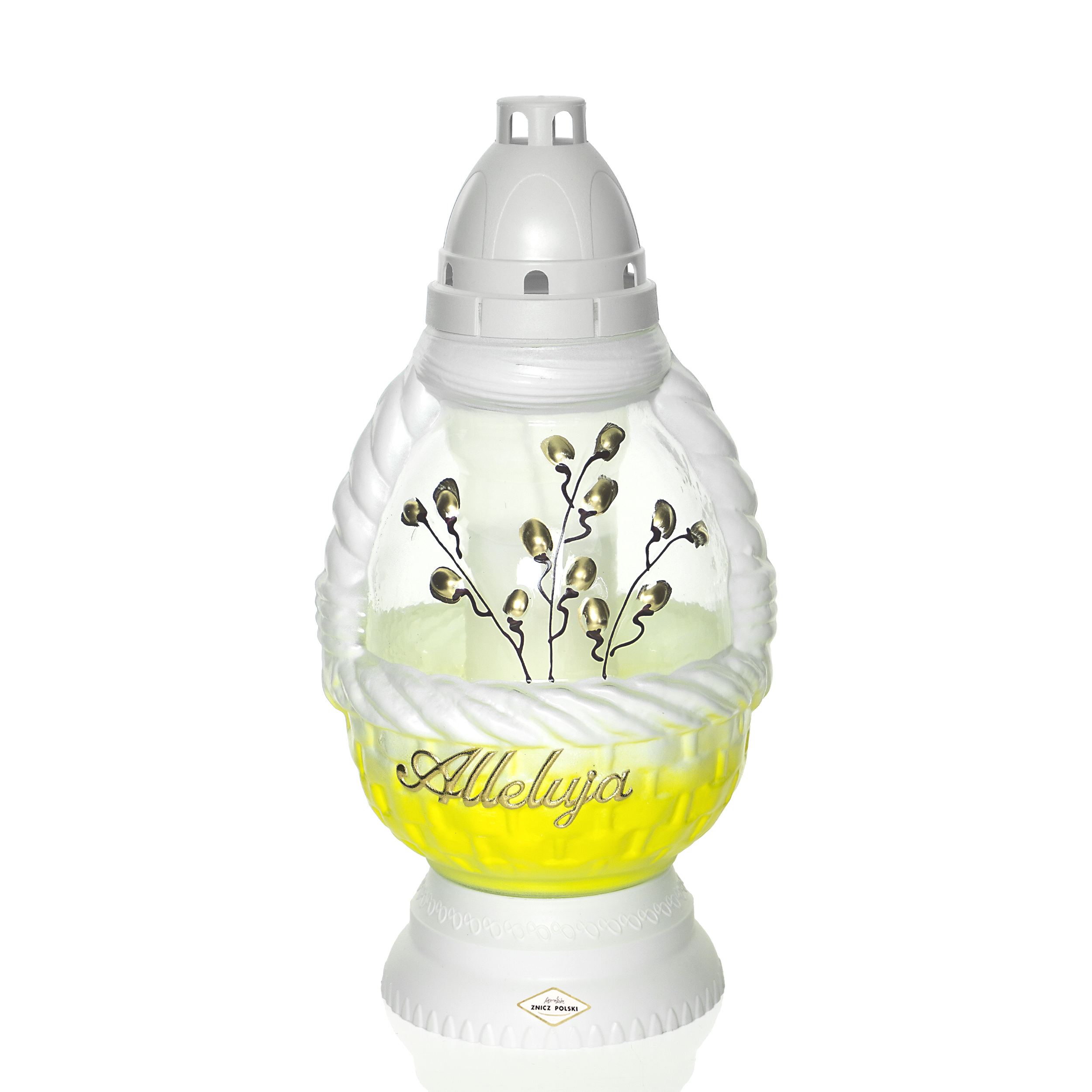 Znicz wielkanocny JKSM ALLELUJA biało-żółty