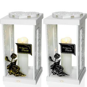 Wyjątkowy ażurowy biały znicz dla taty na dzień ojca LATARNIA GRACJA TACIE