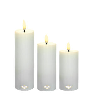 Świeca LED woskowana karbowana wysokości 10cm, 12,5cm lub 15cm