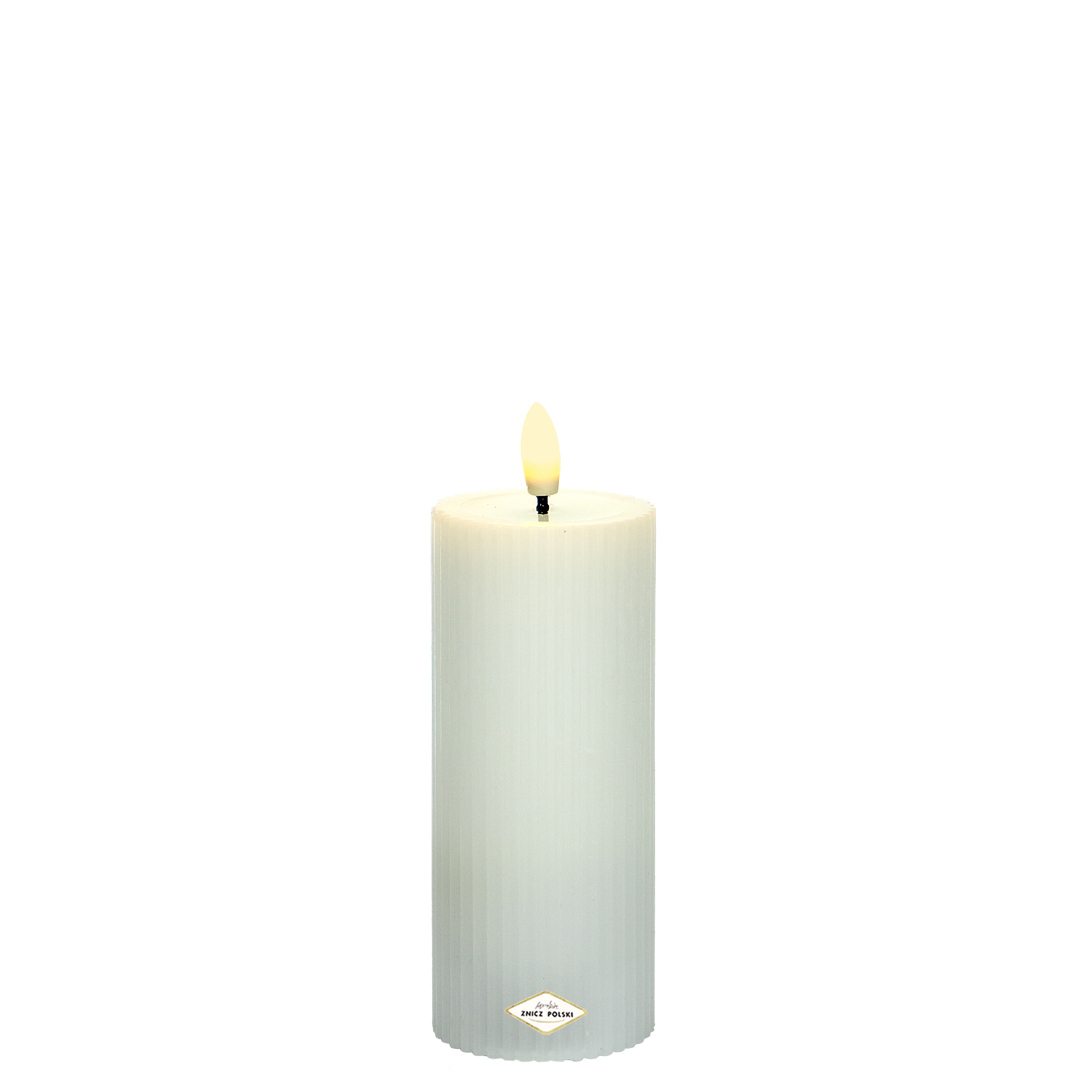Świeca LED woskowana karbowana wysokości 10cm, 12,5cm lub 15cm