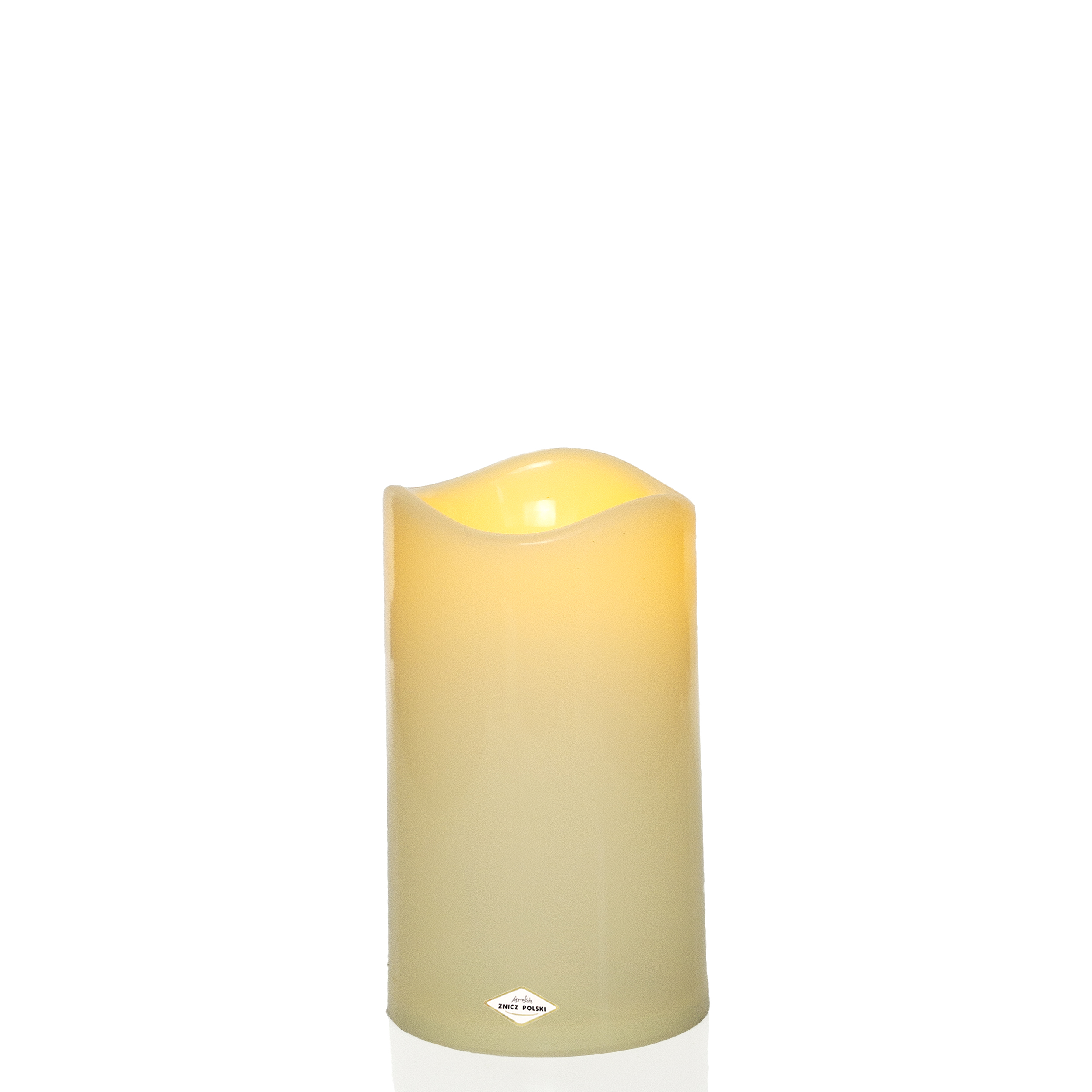 Wkład LED świeca ecru 7,5cm, 11,5cm lub 15cm średnica 7,5cm