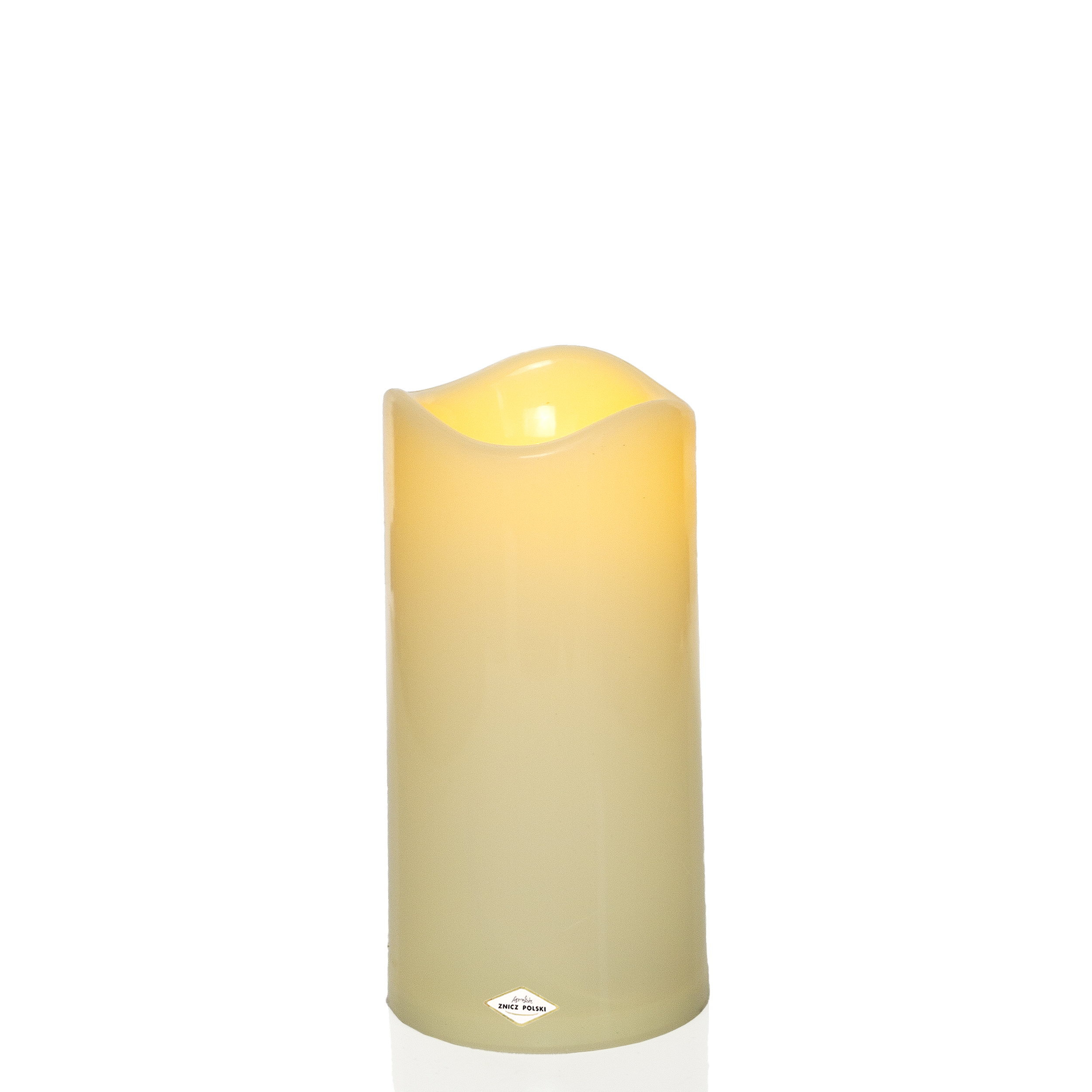 Wkład LED świeca ecru 7,5cm, 11,5cm lub 15cm średnica 7,5cm