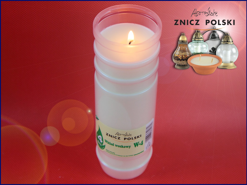 Wysokiej jakości wkłady woskowe do zniczy czas palenia 100h W4 (35 szt.)