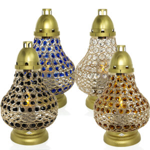 Złota KARAFA artystyczna ze stali nierdzewnej i kryształków